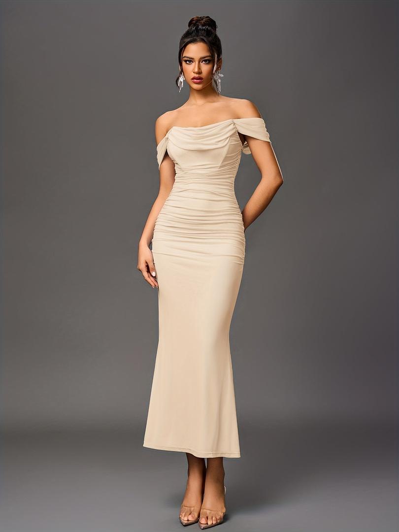 Damen Maxi Hochzeitsgastkleid | Schulterfrei
