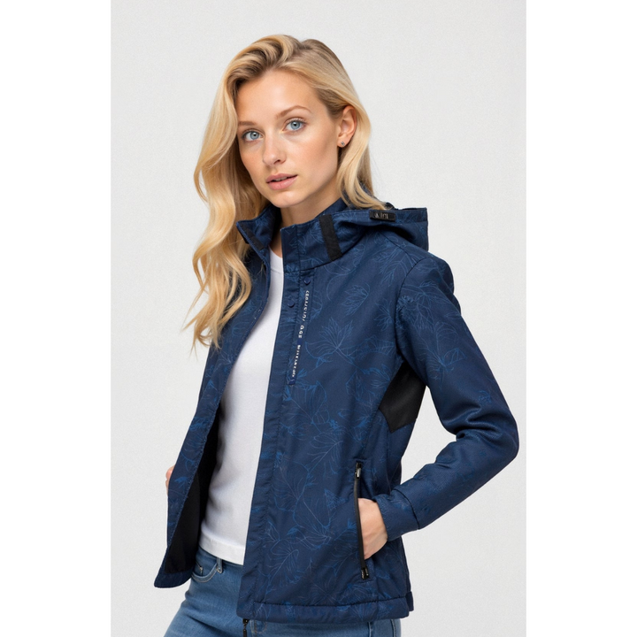Damen Kapuzen-Regenjacke | Mit Reißverschluss