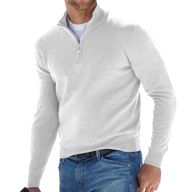 Lässiger Herrenpullover Mit Halbem Reißverschluss | Langarm