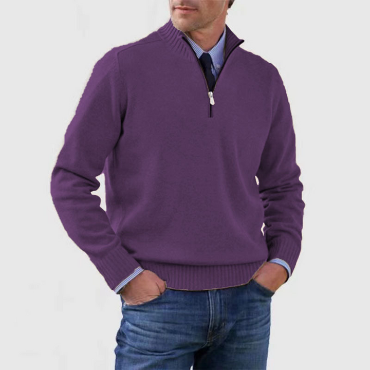 Herrenpullover Mit Halbem Reißverschluss | Langarm