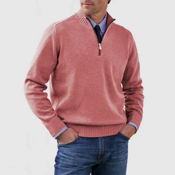 Herrenpullover Mit Halbem Reißverschluss | Langarm