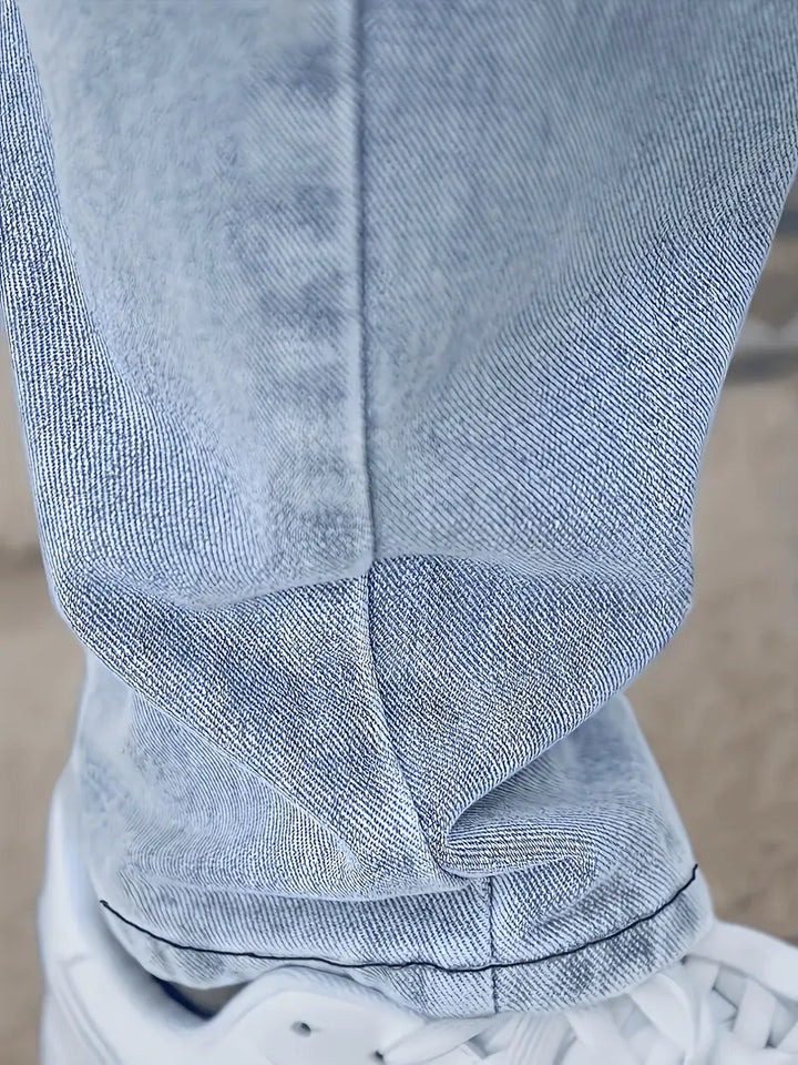 Freizeit Leicht Gewaschene Herrenjeans | Gerades Bein