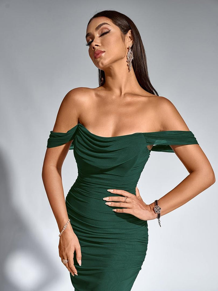 Damen Maxi Hochzeitsgastkleid | Schulterfrei