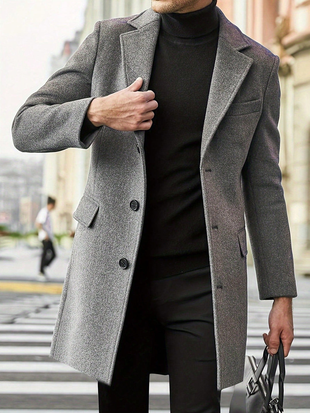 Herren Mantel Mit Klassischen Revers | Lang