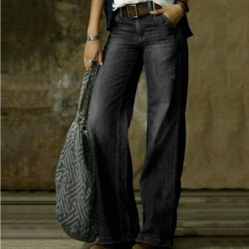 Damen High Waist Jeans | Weites Bein