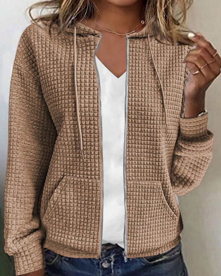 Stylischer Damen Hoodie Mit Langem Ärmel | Mit Reißverschluss