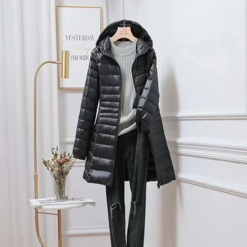 Damen Kapuzen Daunenjacke | Lang
