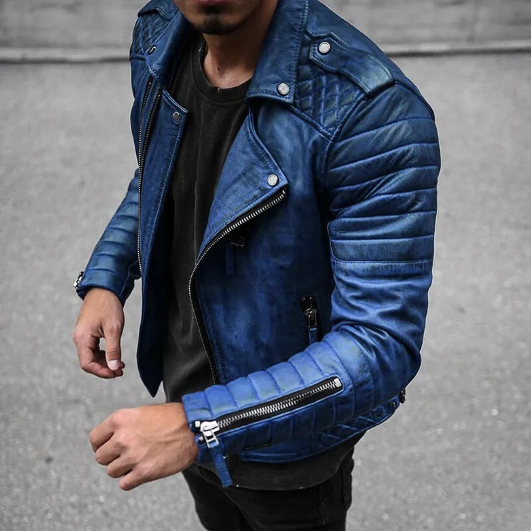 Herren Stilvolle Lederjacke | Langarm