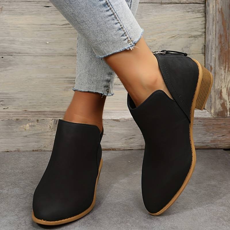 Damen Wildleder Stiefeletten mit niedrigem Absatz