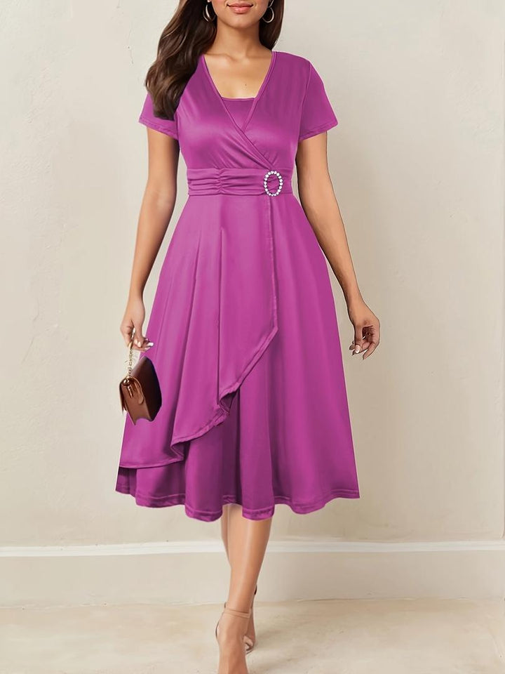 Stilvolles Abendkleid Mit V-Ausschnitt Für Damen | Midi