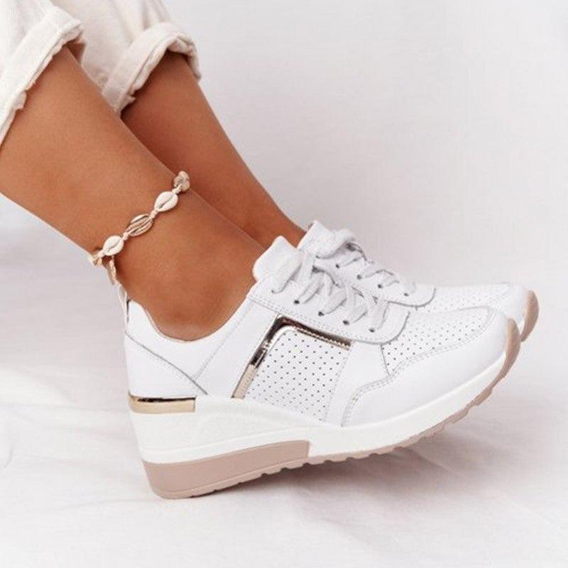 Damen Keil-Sneaker mit Perforierungen