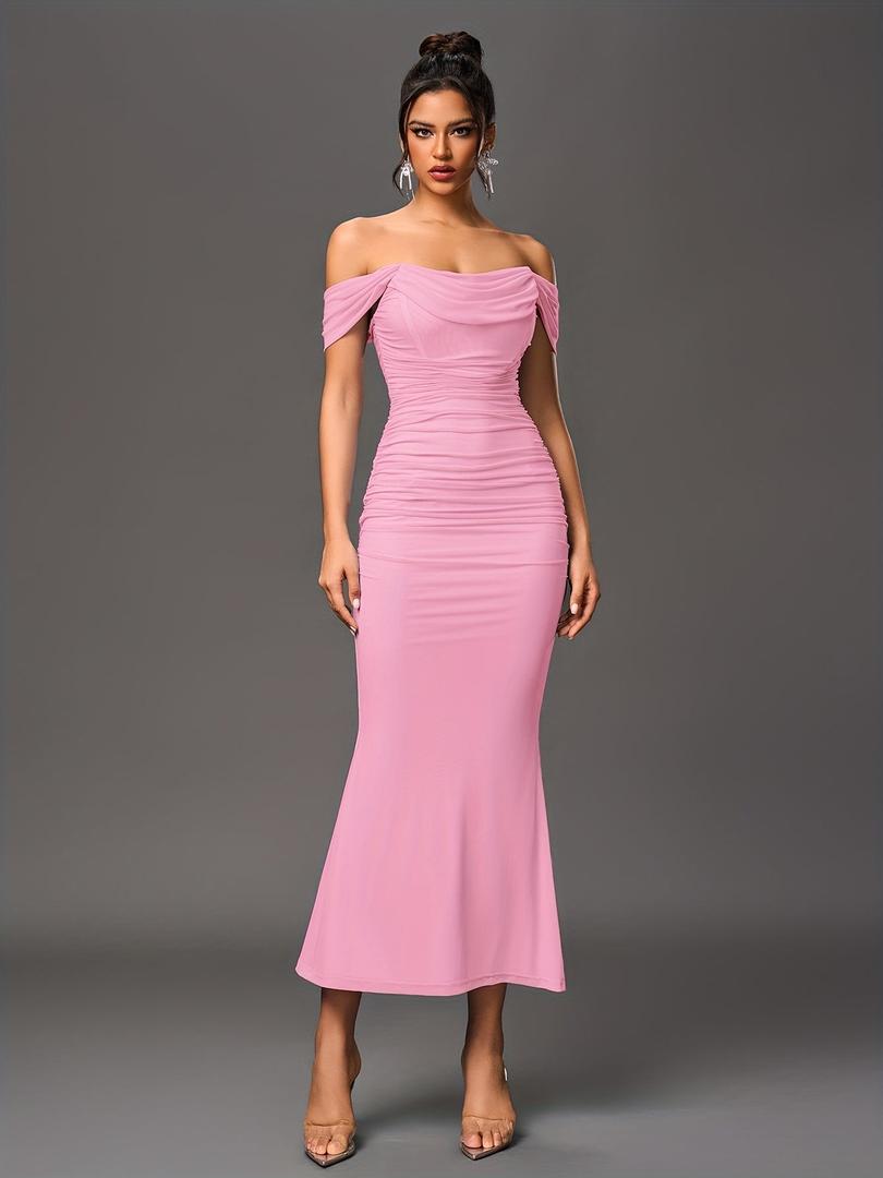 Damen Maxi Hochzeitsgastkleid | Schulterfrei