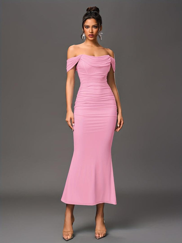 Damen Maxi Hochzeitsgastkleid | Schulterfrei