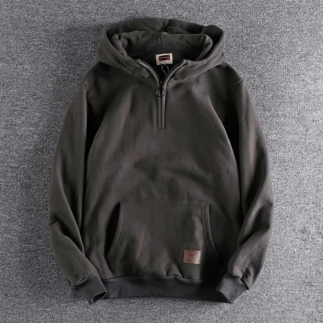 Lässiger Herren-Hoodie Mit Halbem Reißverschluss | Winter