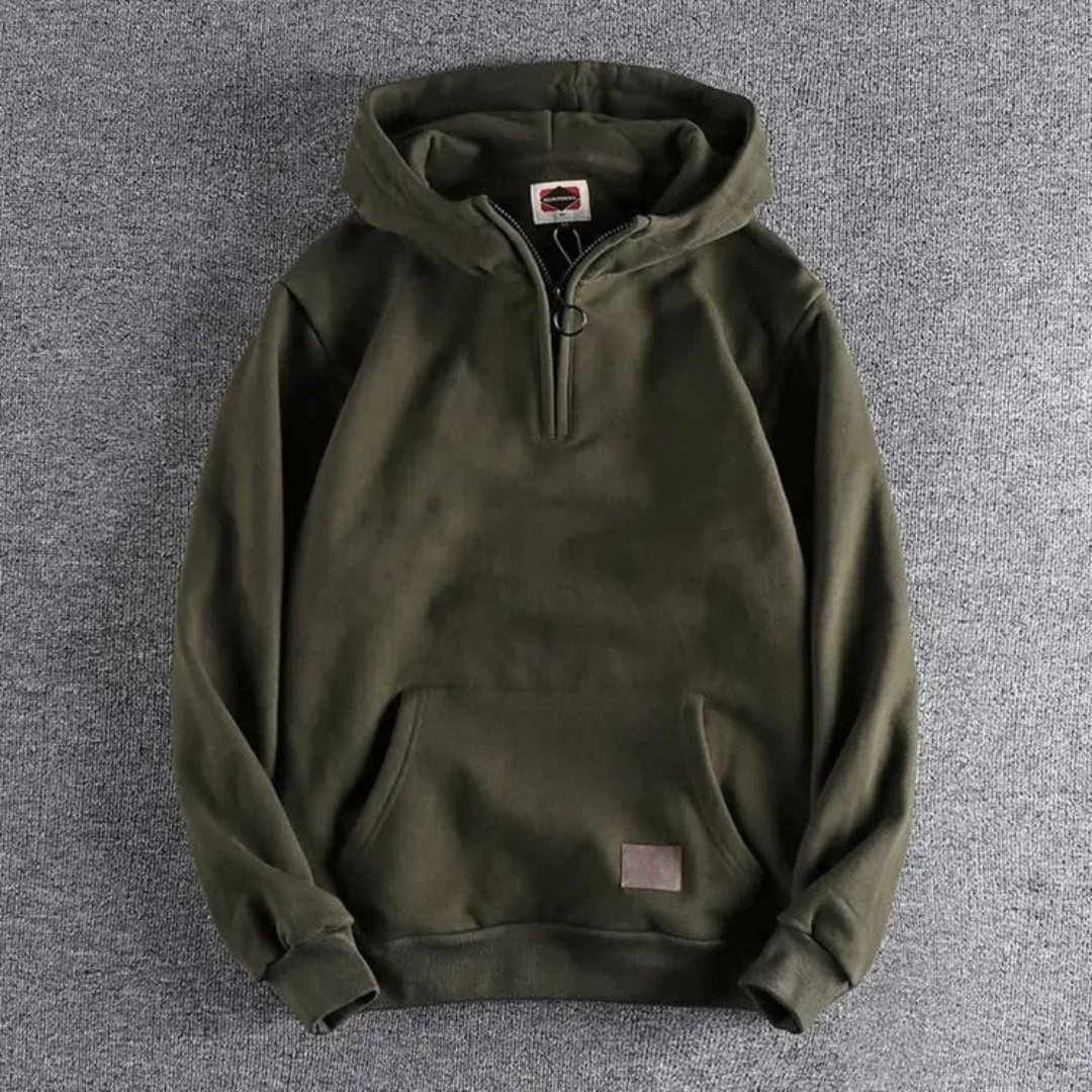 Lässiger Herren-Hoodie Mit Halbem Reißverschluss | Winter