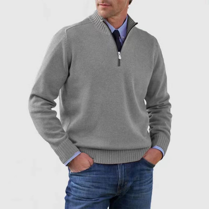 Herrenpullover Mit Halbem Reißverschluss | Langarm