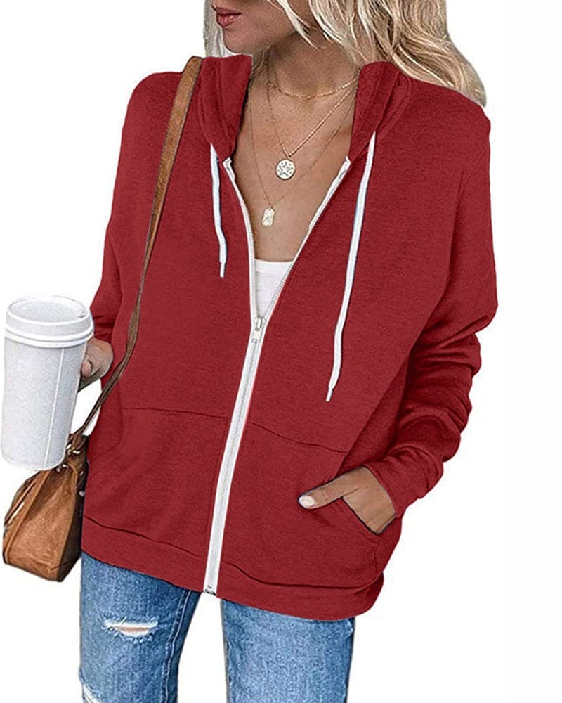 Damen Kapuzen Strickjacke | Mit Reißverschluss