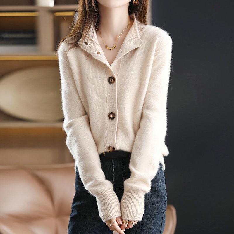 Damen Freizeit-Strickjacke Mit Knopfleiste | Gestrickt