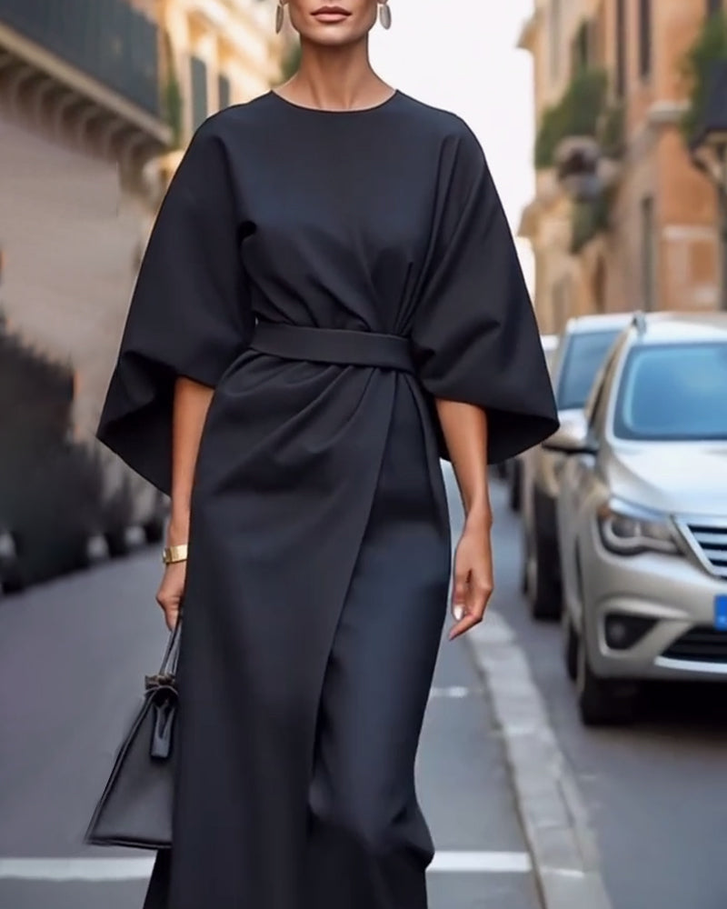 Elegantes Midi-Wickelkleid mit Gürtel für Damen