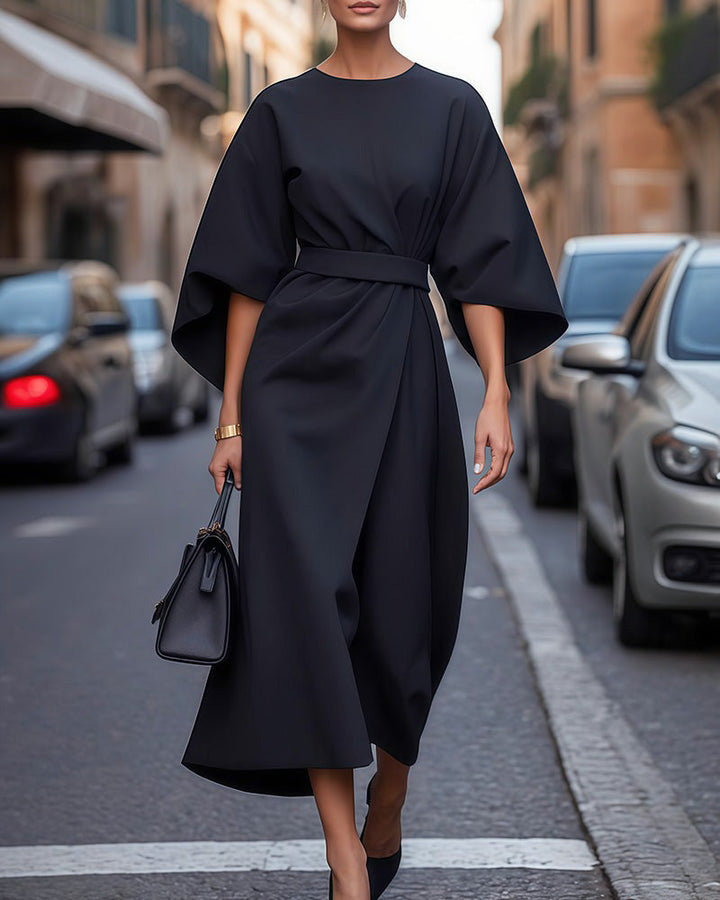 Elegantes Midi-Wickelkleid mit Gürtel für Damen