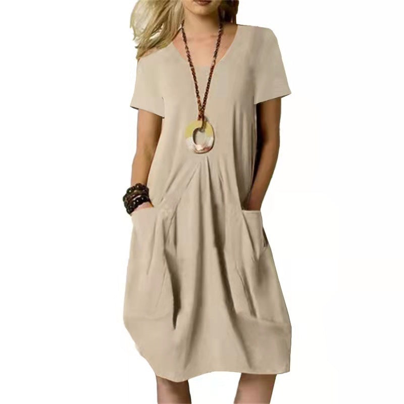 Damen Midikleid mit aufgesetzten Taschen