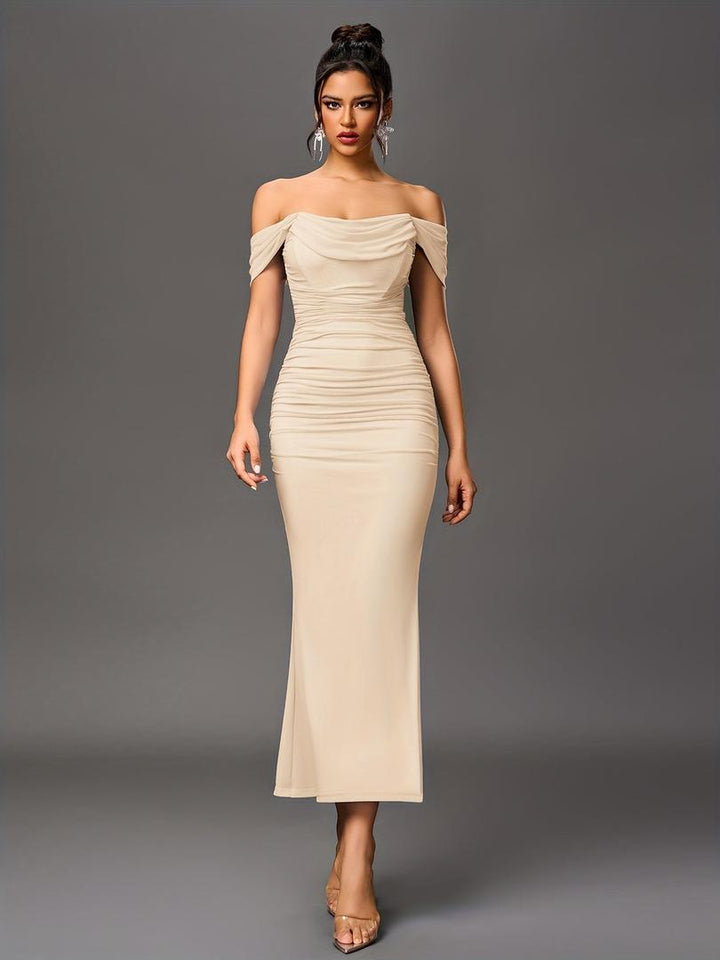 Damen Maxi Hochzeitsgastkleid | Schulterfrei