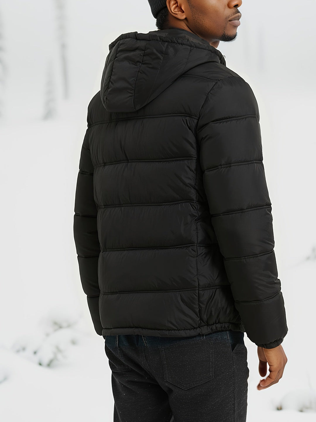 Herren Winter-Daunenjacke Mit Kapuze | Mit Reißverschluss