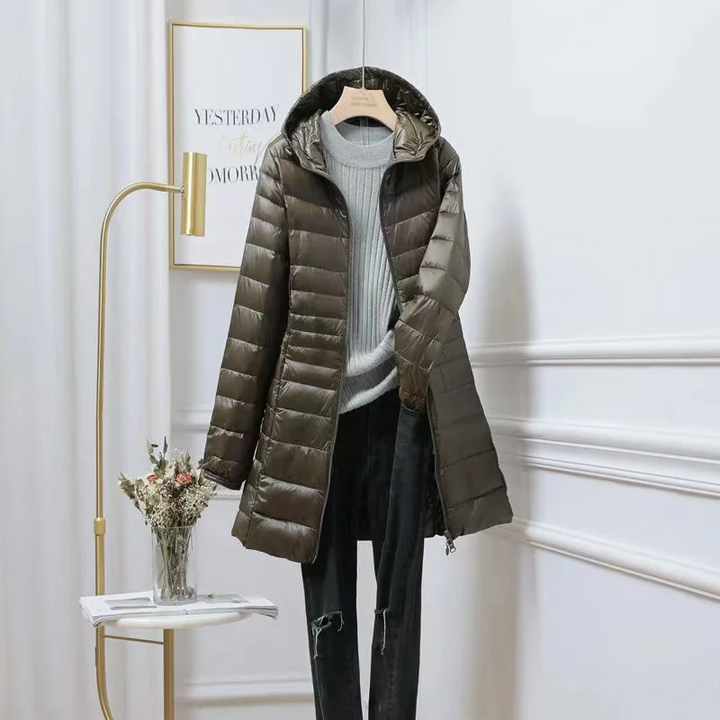 Damen Kapuzen Daunenjacke | Lang
