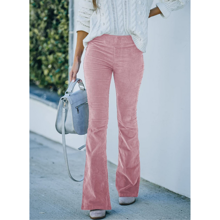 Damen Cord Jeans Mit Weitem Bein | High Waist