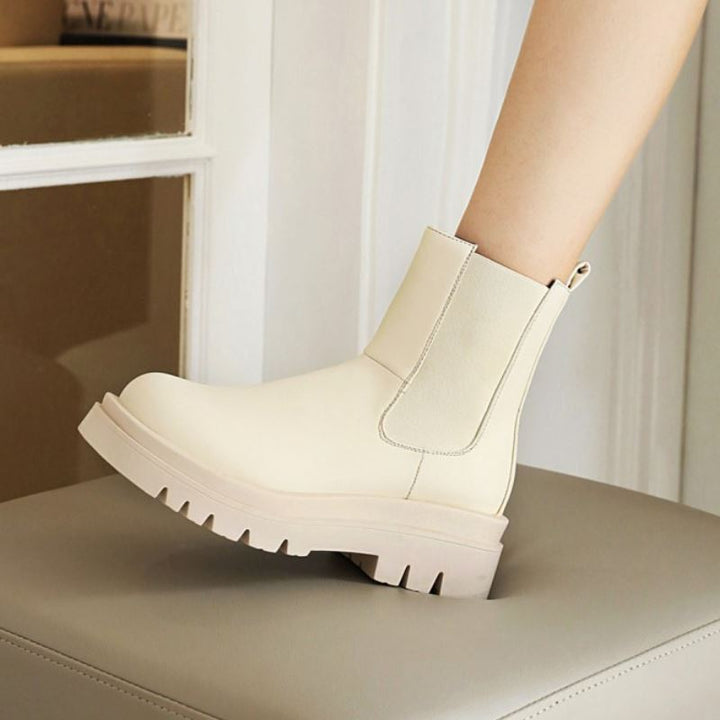 Damen Plateaustiefel aus Veganleder