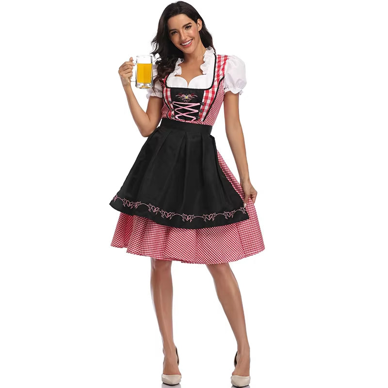 Elegantes Damen Dirndl mit Schürze und Spitzendetails