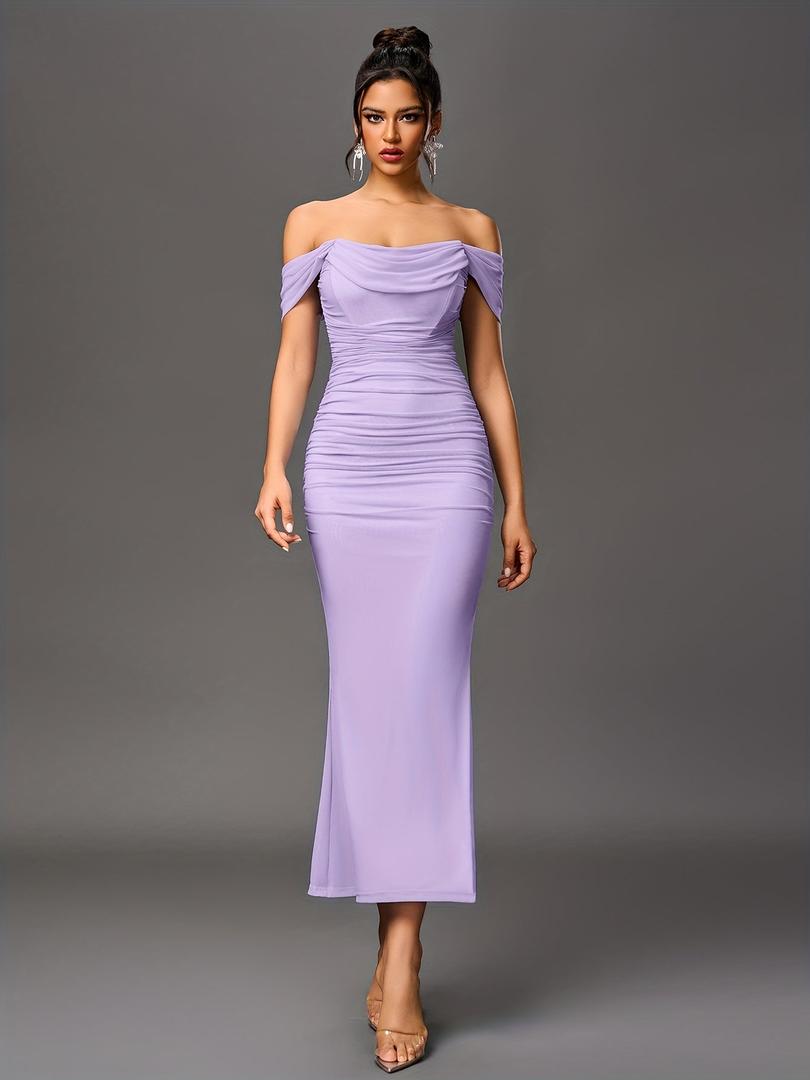 Damen Maxi Hochzeitsgastkleid | Schulterfrei
