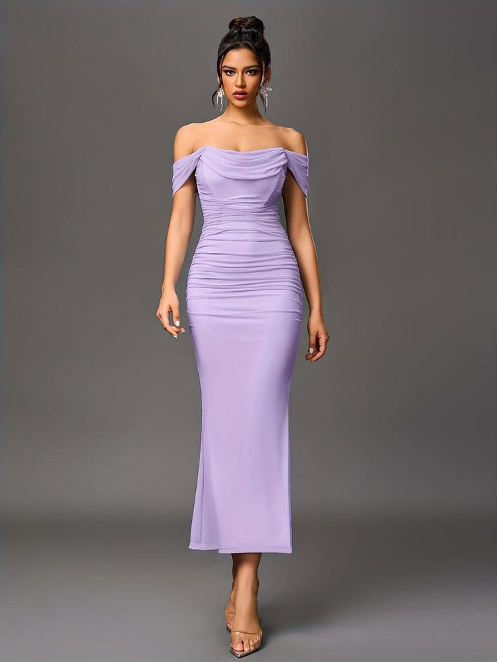Damen Maxi Hochzeitsgastkleid | Schulterfrei