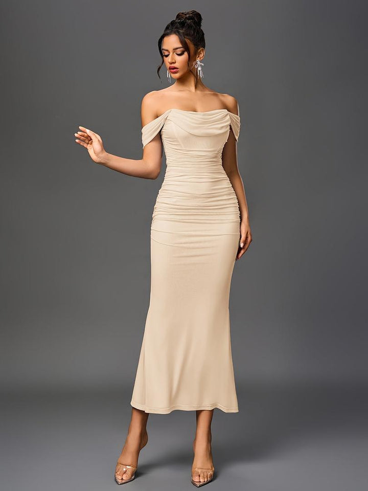 Damen Maxi Hochzeitsgastkleid | Schulterfrei