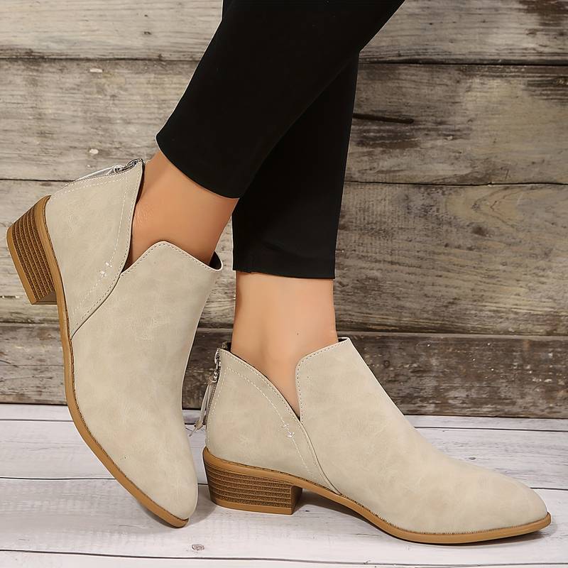 Damen Wildleder Stiefeletten mit niedrigem Absatz