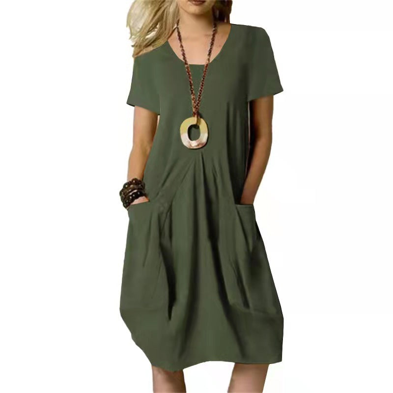 Damen Midikleid mit aufgesetzten Taschen