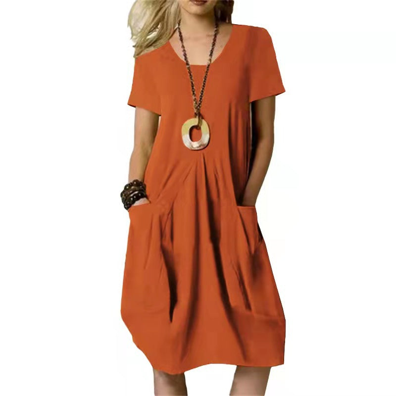 Damen Midikleid mit aufgesetzten Taschen