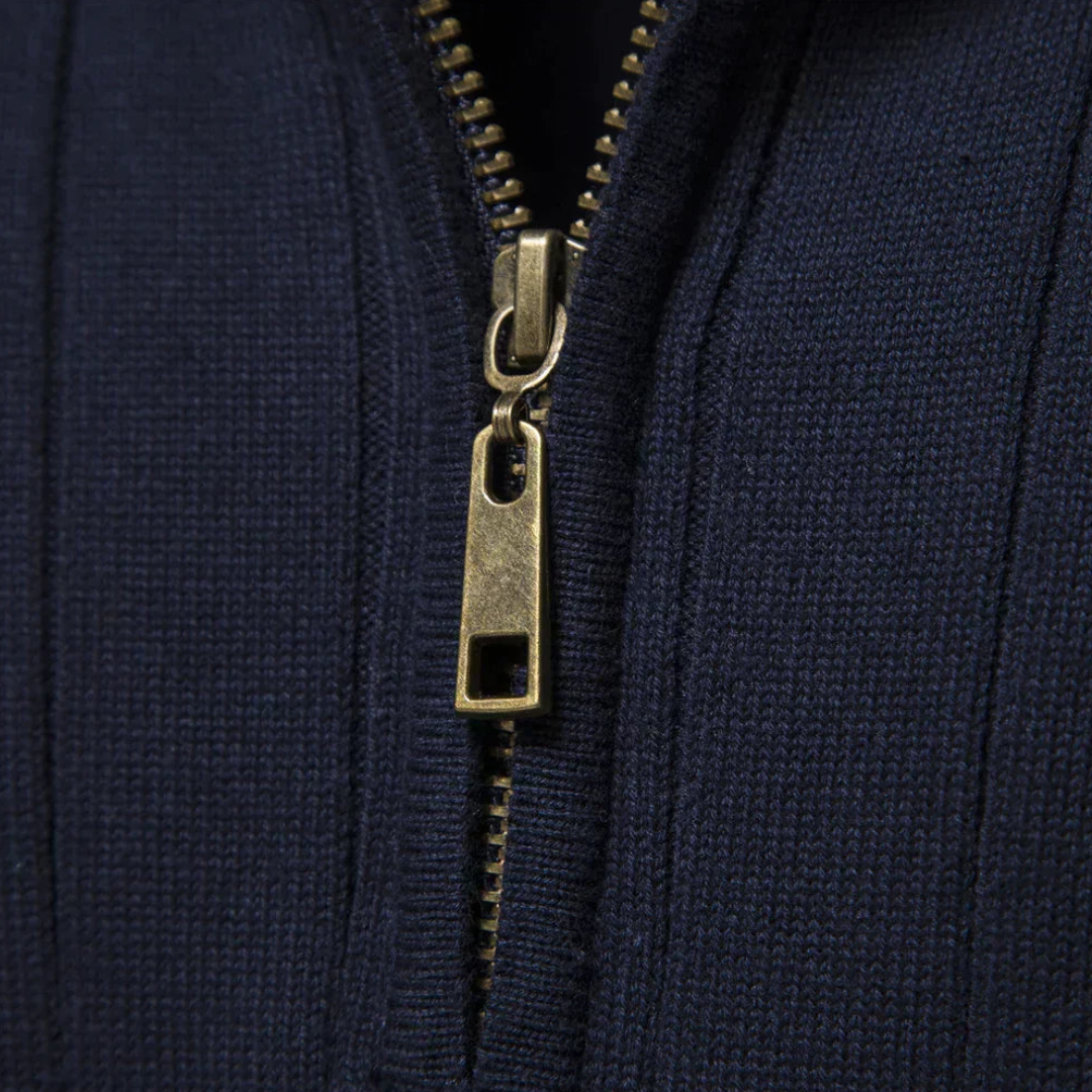 Herren-Strickpullover Mit Halbem Reißverschluss | Lange Ärmel