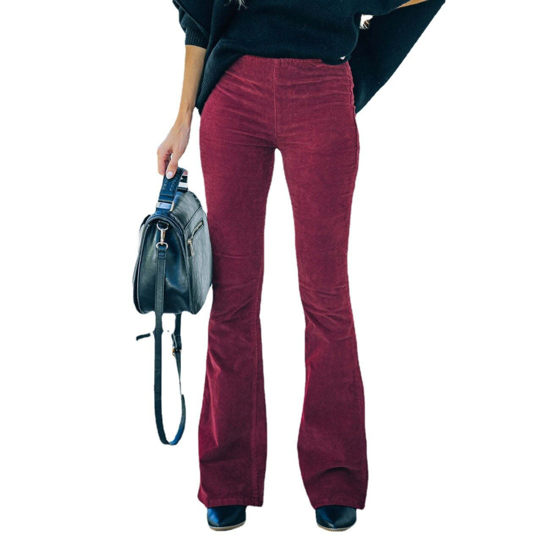 Damen Cord Jeans Mit Weitem Bein | High Waist