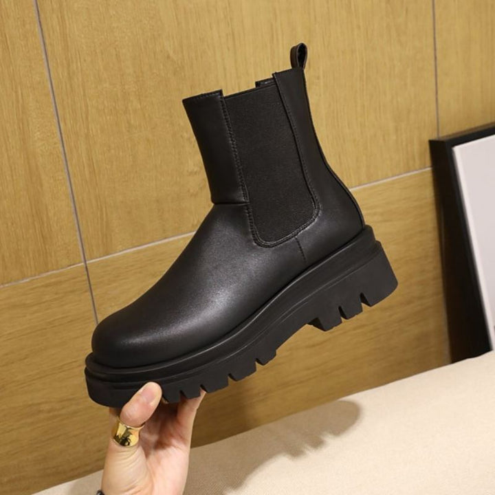 Damen Plateaustiefel aus Veganleder