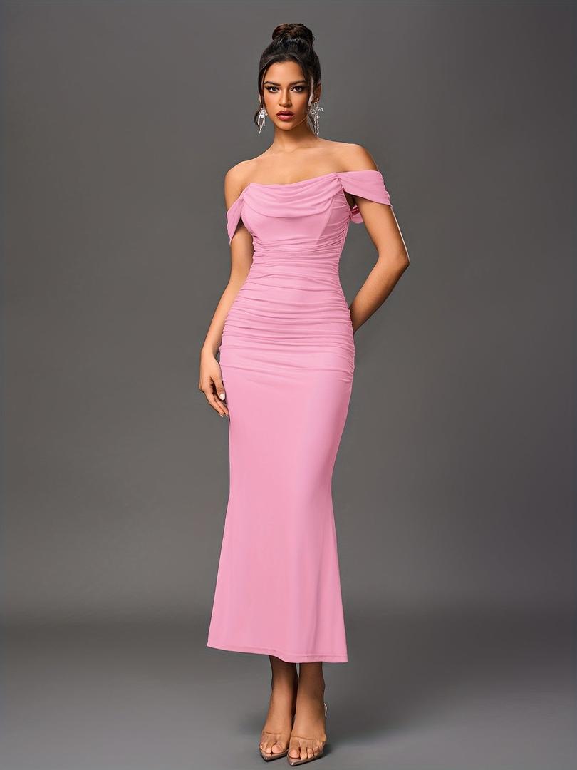 Damen Maxi Hochzeitsgastkleid | Schulterfrei