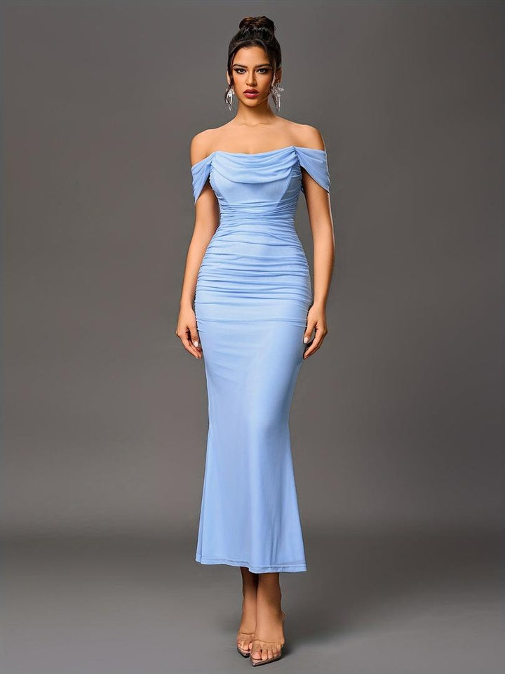 Damen Maxi Hochzeitsgastkleid | Schulterfrei