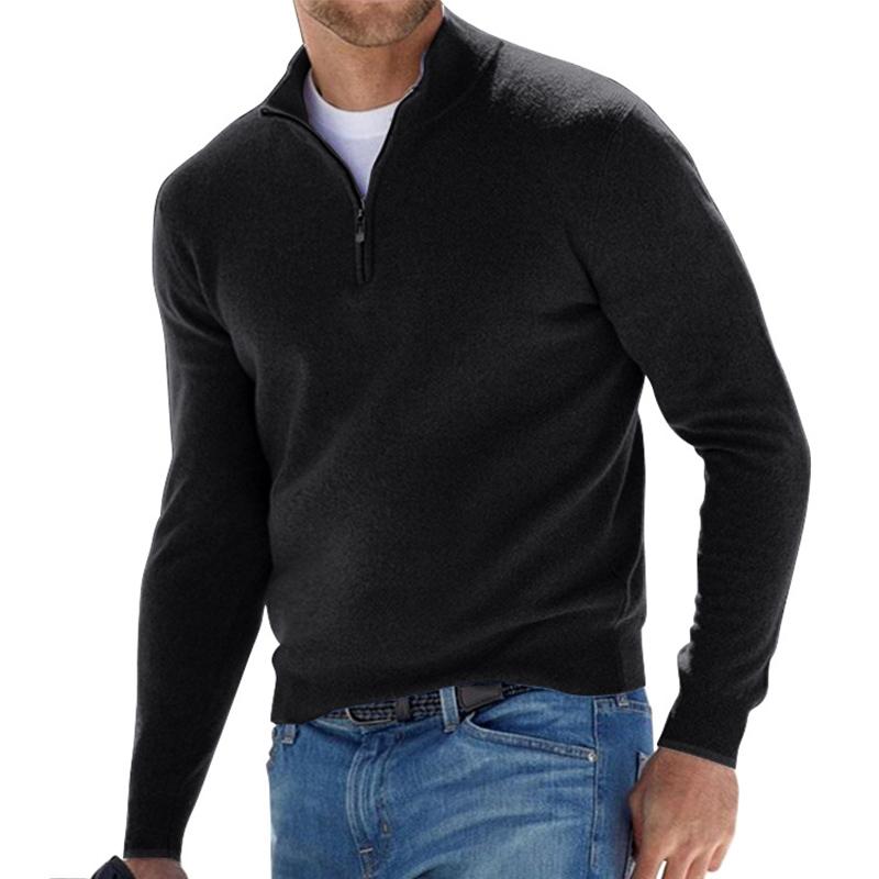 Lässiger Herrenpullover Mit Halbem Reißverschluss | Langarm