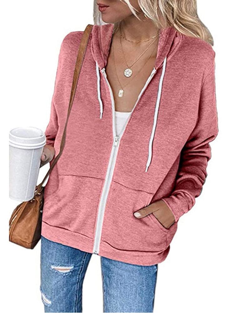 Damen Kapuzen Strickjacke | Mit Reißverschluss