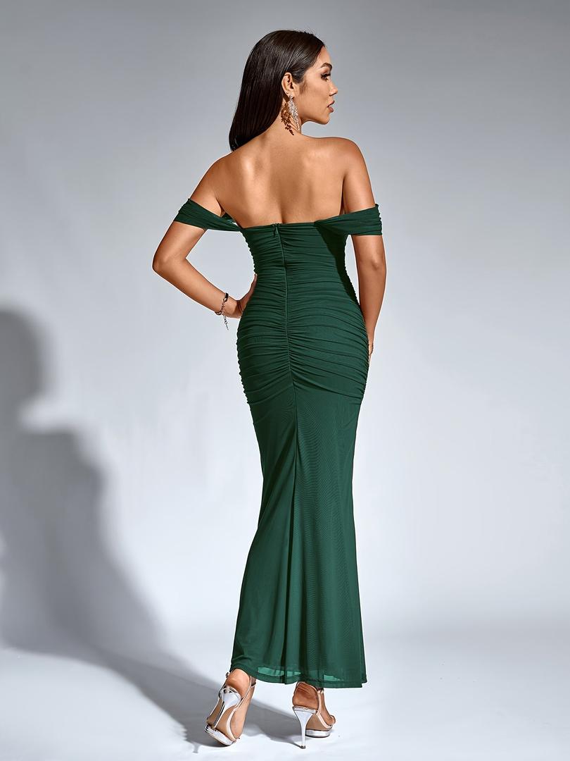 Damen Maxi Hochzeitsgastkleid | Schulterfrei