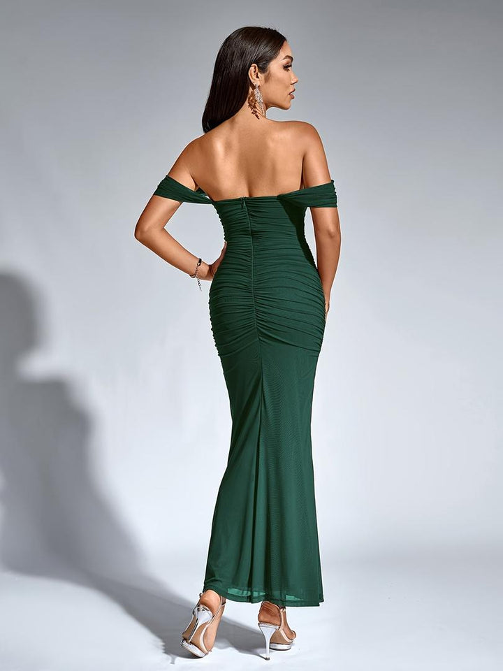 Damen Maxi Hochzeitsgastkleid | Schulterfrei