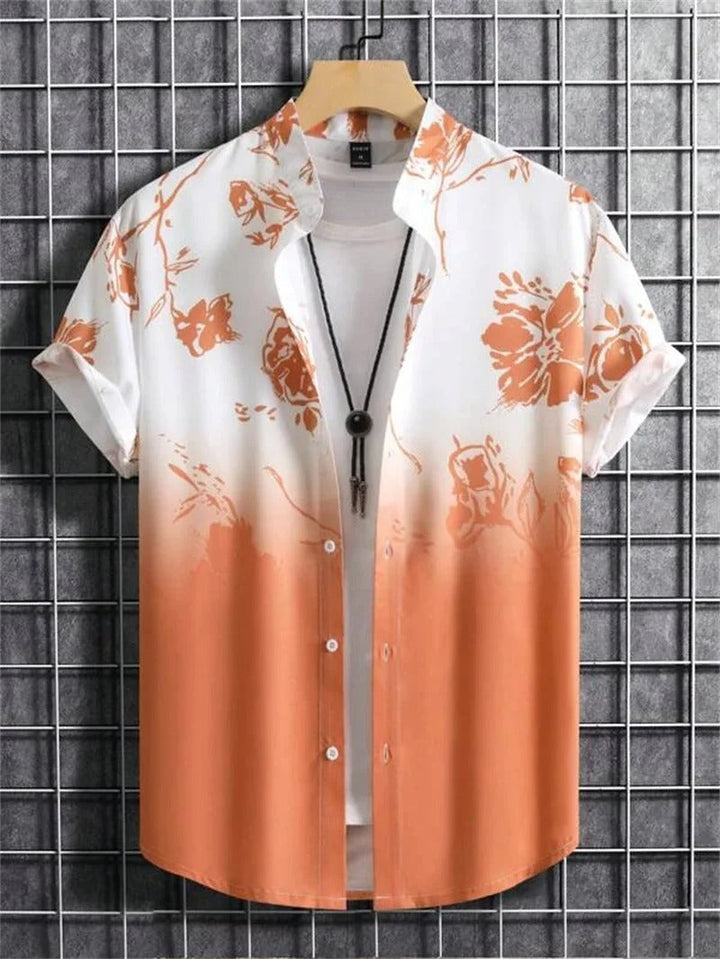 Herren Kurzarm-Hemd mit Knopfleiste und Print