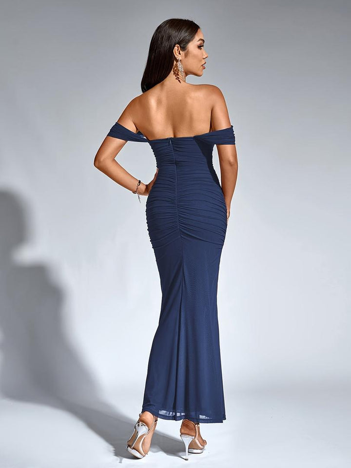 Damen Maxi Hochzeitsgastkleid | Schulterfrei