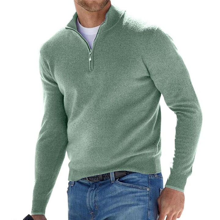 Lässiger Herrenpullover Mit Halbem Reißverschluss | Langarm