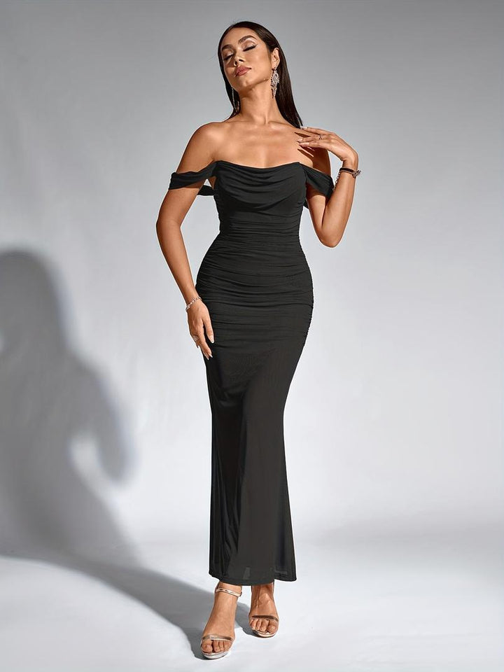 Damen Maxi Hochzeitsgastkleid | Schulterfrei